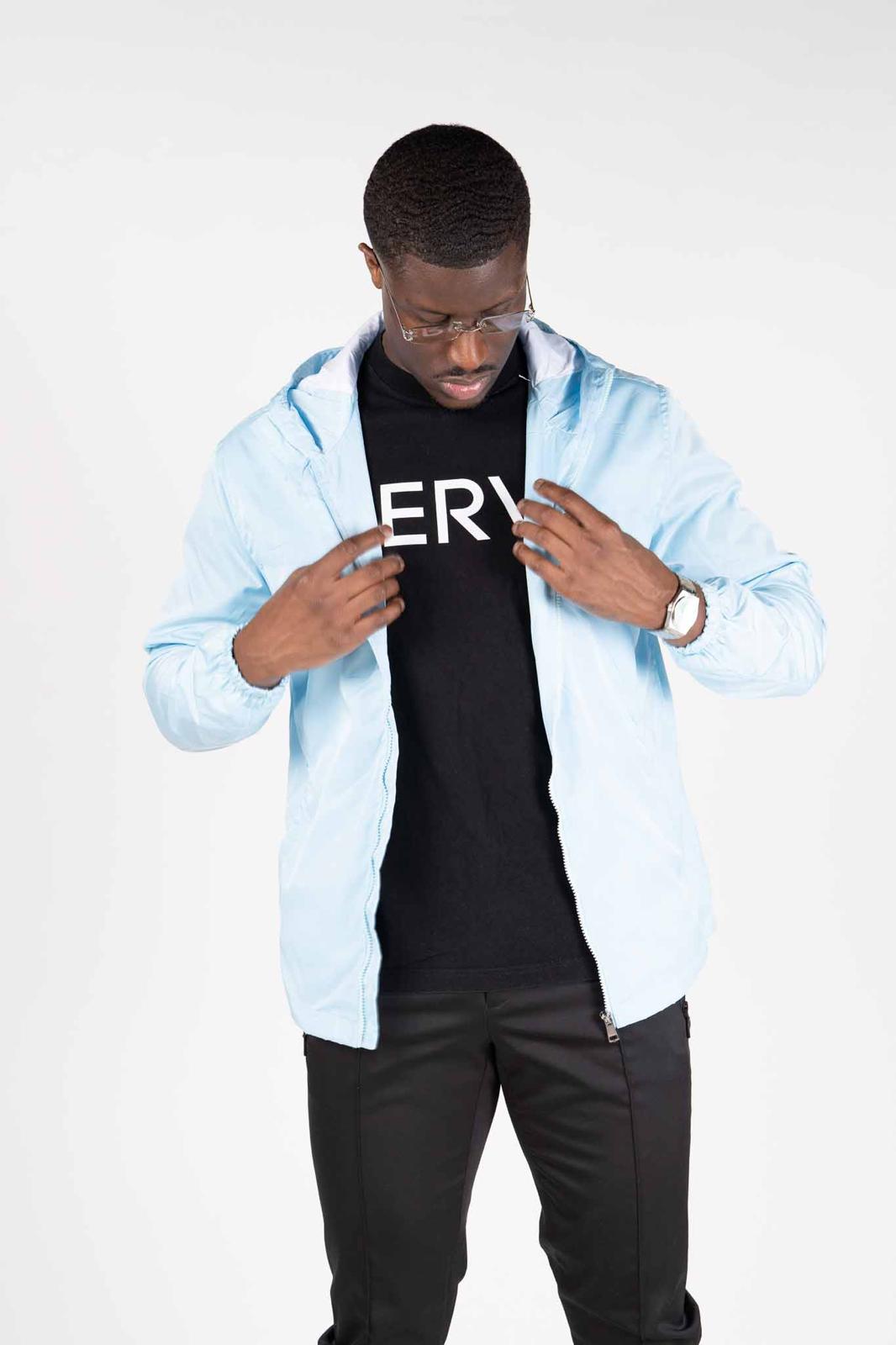 Herve Sky-blue Windbreaker Jacket