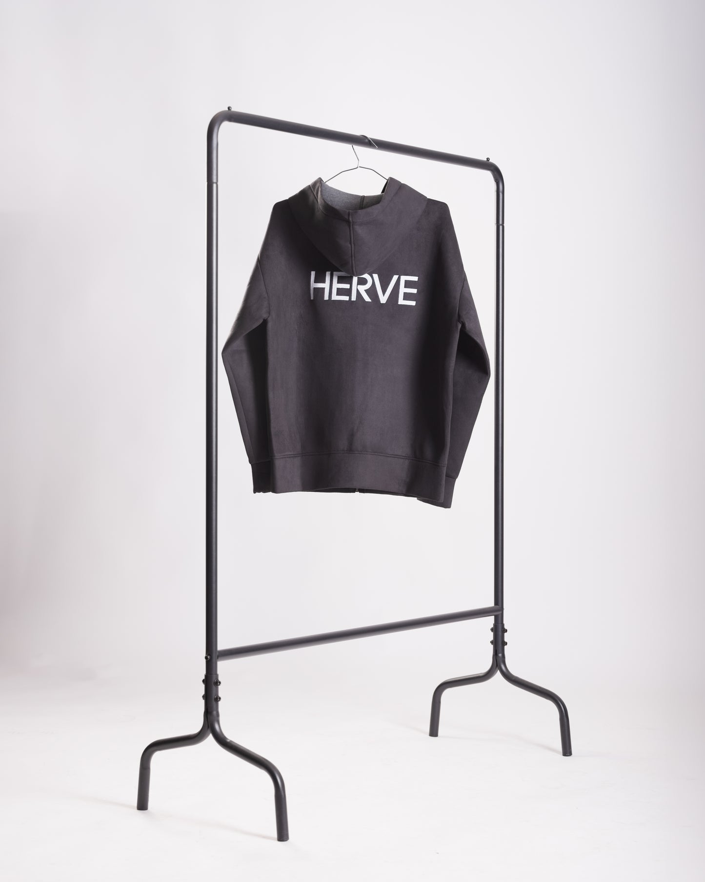 Sweat à capuche en daim noir