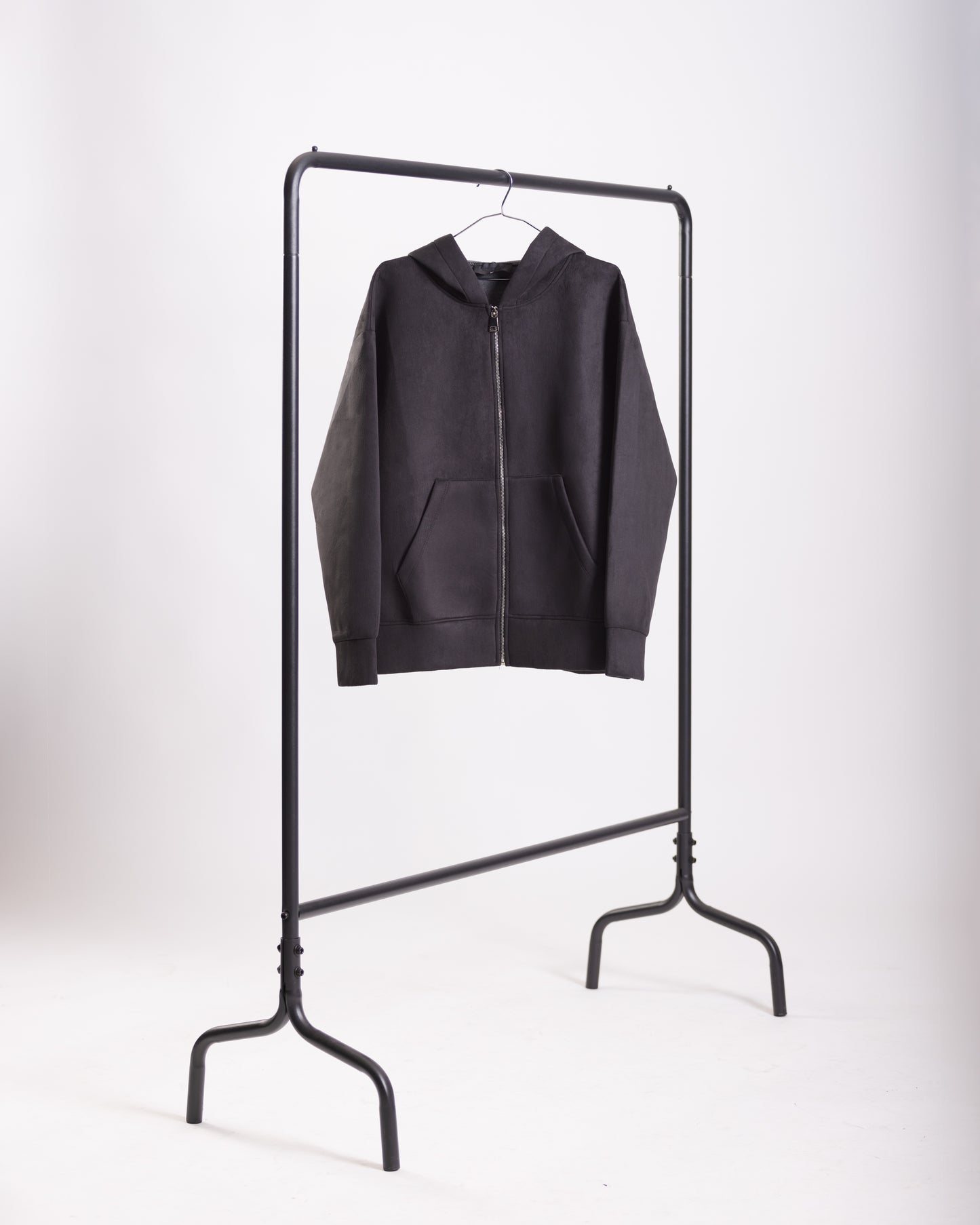 Sweat à capuche en daim noir