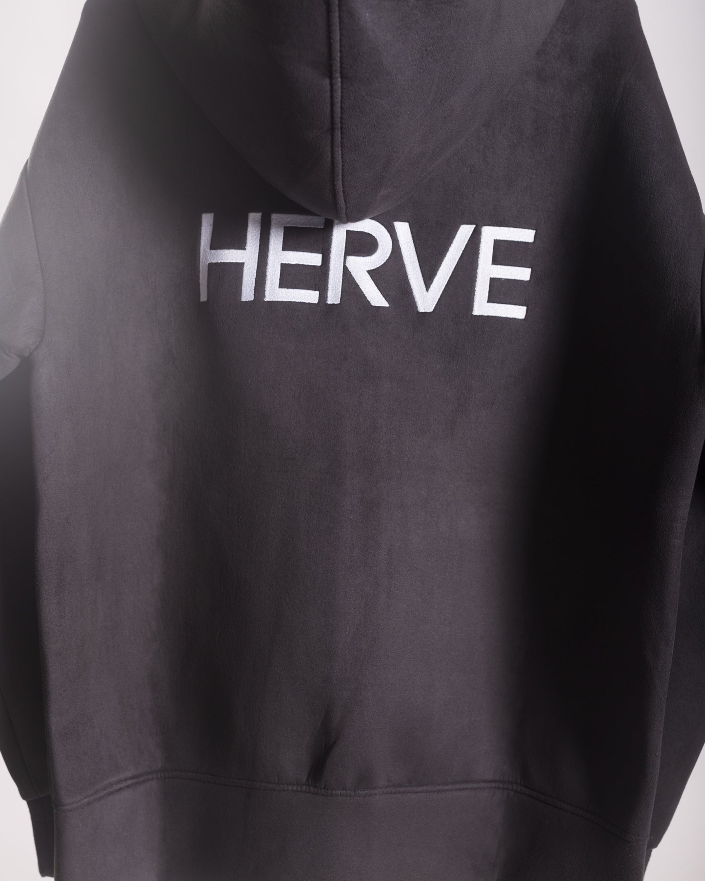 Sweat à capuche en daim noir